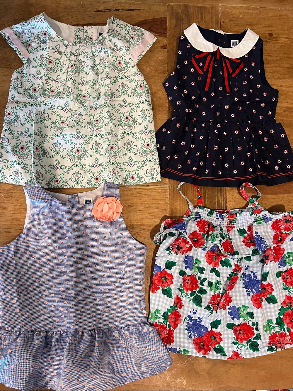 Janie and Jack Girls Floral Mix Dress & Tops - Navy, White, Red, Pink, Green